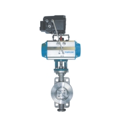 Pneumatic single-acting regulating butterfly valve