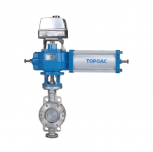 Pneumatic single-acting regulating butterfly valve