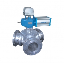 Pneumatic three-way positioning Y-type three-way ball valve (1)
