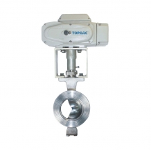 Electric three-way positioning V-type regulating ball valve