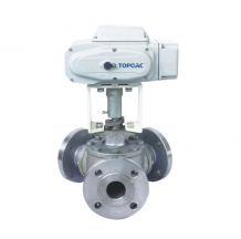 Electric O-type three-way regulating ball valve