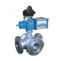 Pneumatic O-type three-way switching ball valve