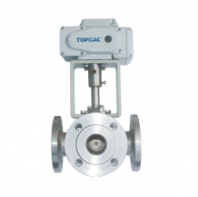 Electric O-type three-way cut-off ball valve
